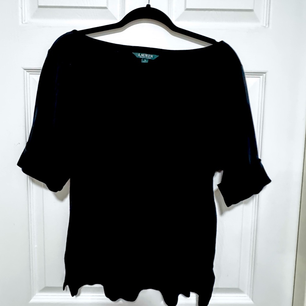 Lauren Ralph Lauren black boatneck t-shirt XL